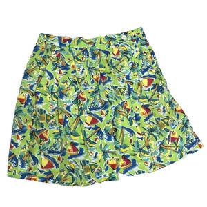 Vintage Jantzen Classics Shorts size 10 Green Blue Beach Boating Tropical Ocean